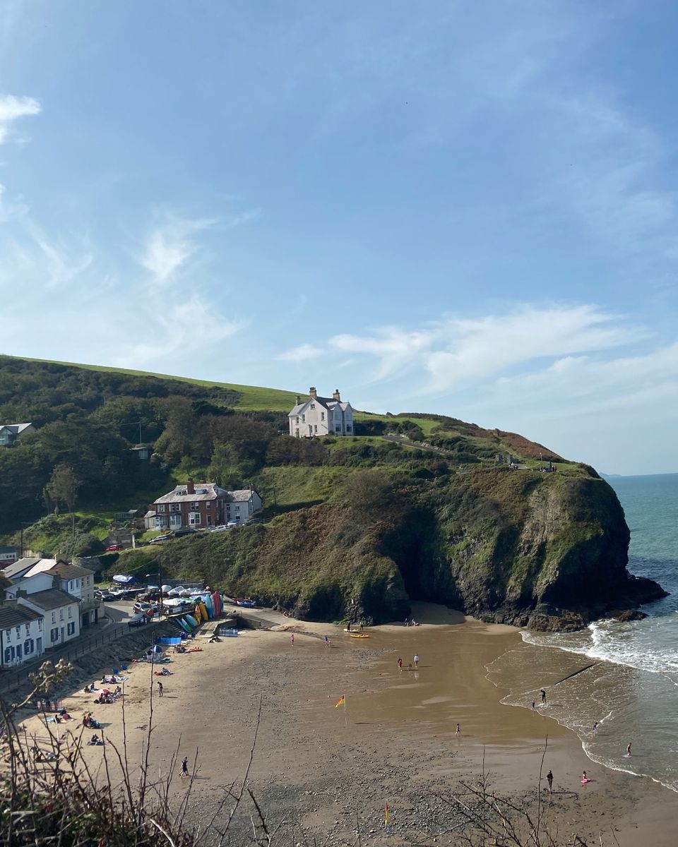 Llangrannog beach and headland
