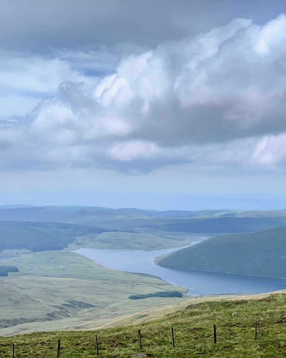 Upland reservoirs among open hills